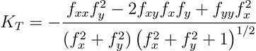 Tangential (normal contour) curvature equation Tangential (normal contour) curvature equation